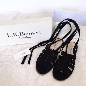 LK Bennett Selma Suede Tie Sandal New in Box